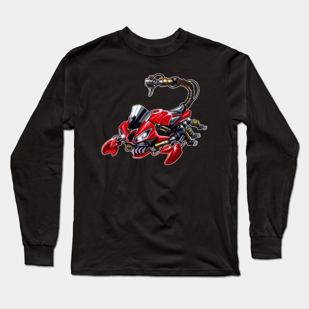 Yamaha R6 Scorpion Red Long Sleeve T-Shirt by MOTORIND